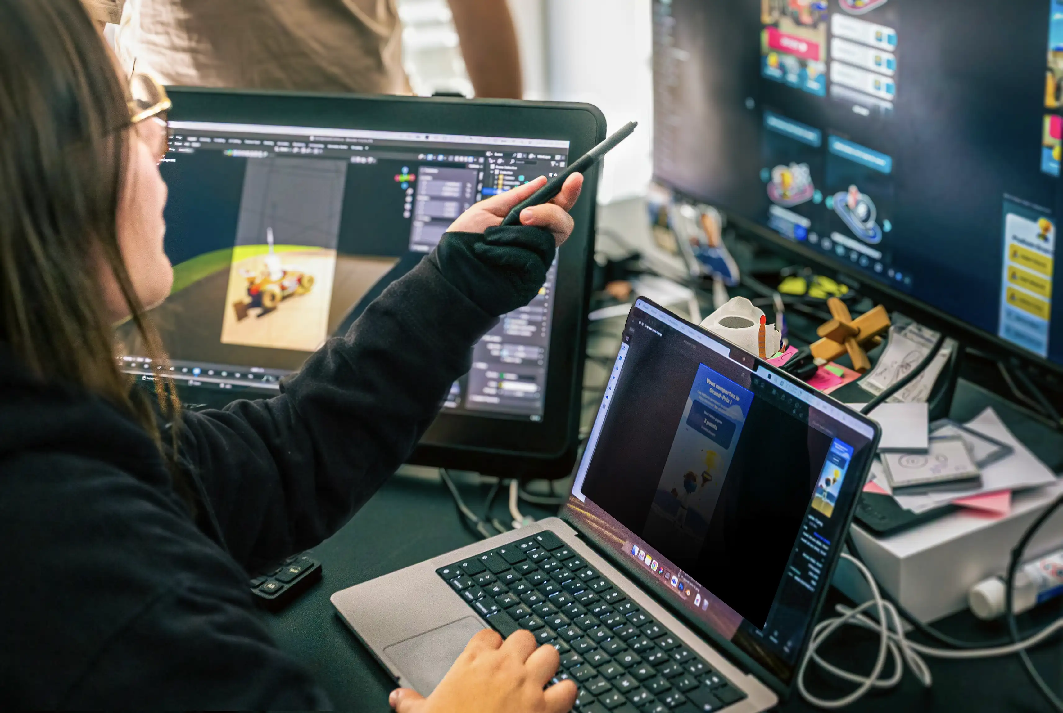 Jeanine White at work with a colleague