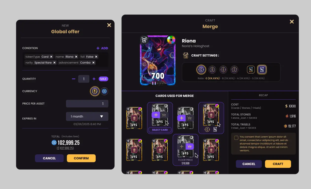 Listing de la marketplace Portal