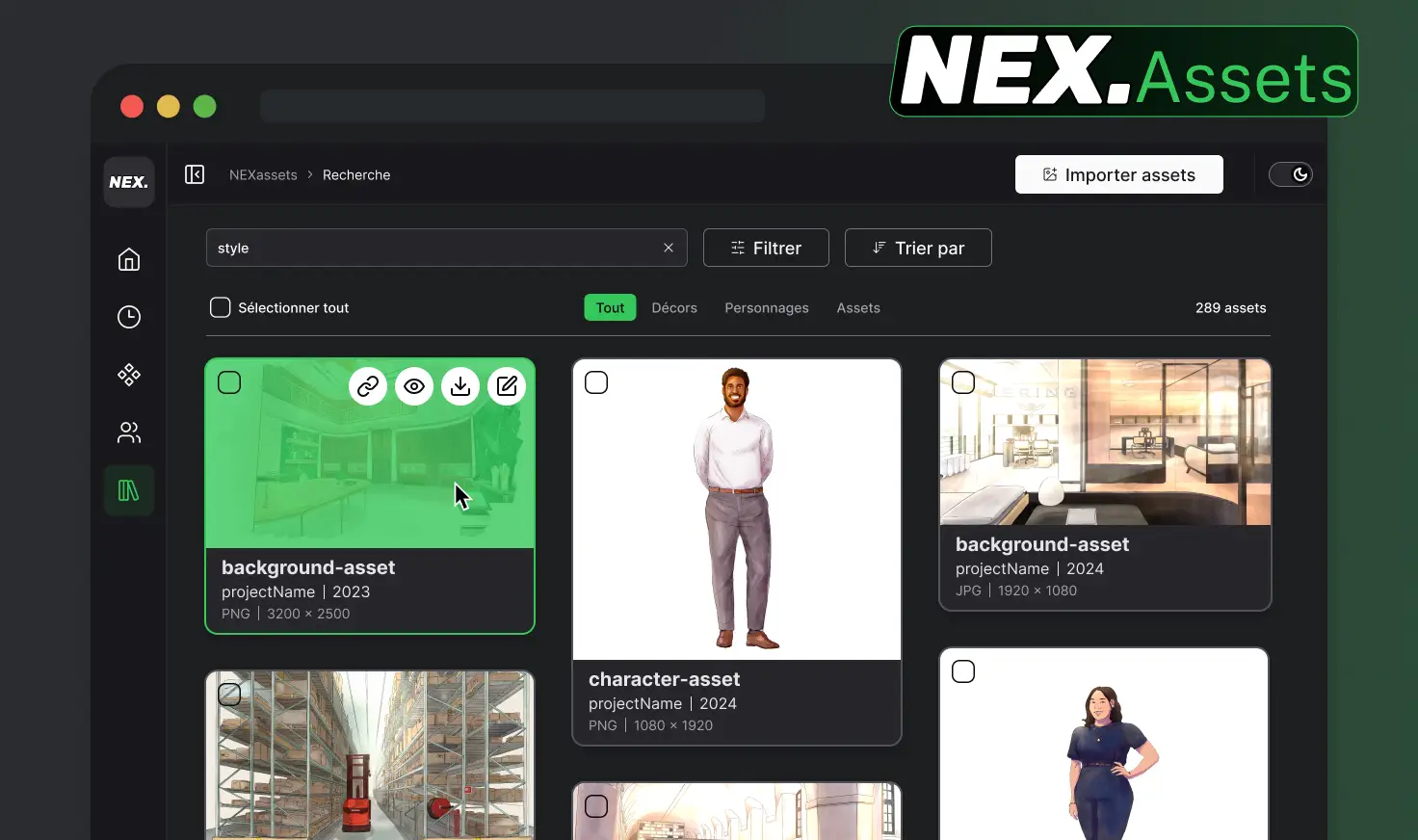 Aperçu de l'outils de gestion d'assets