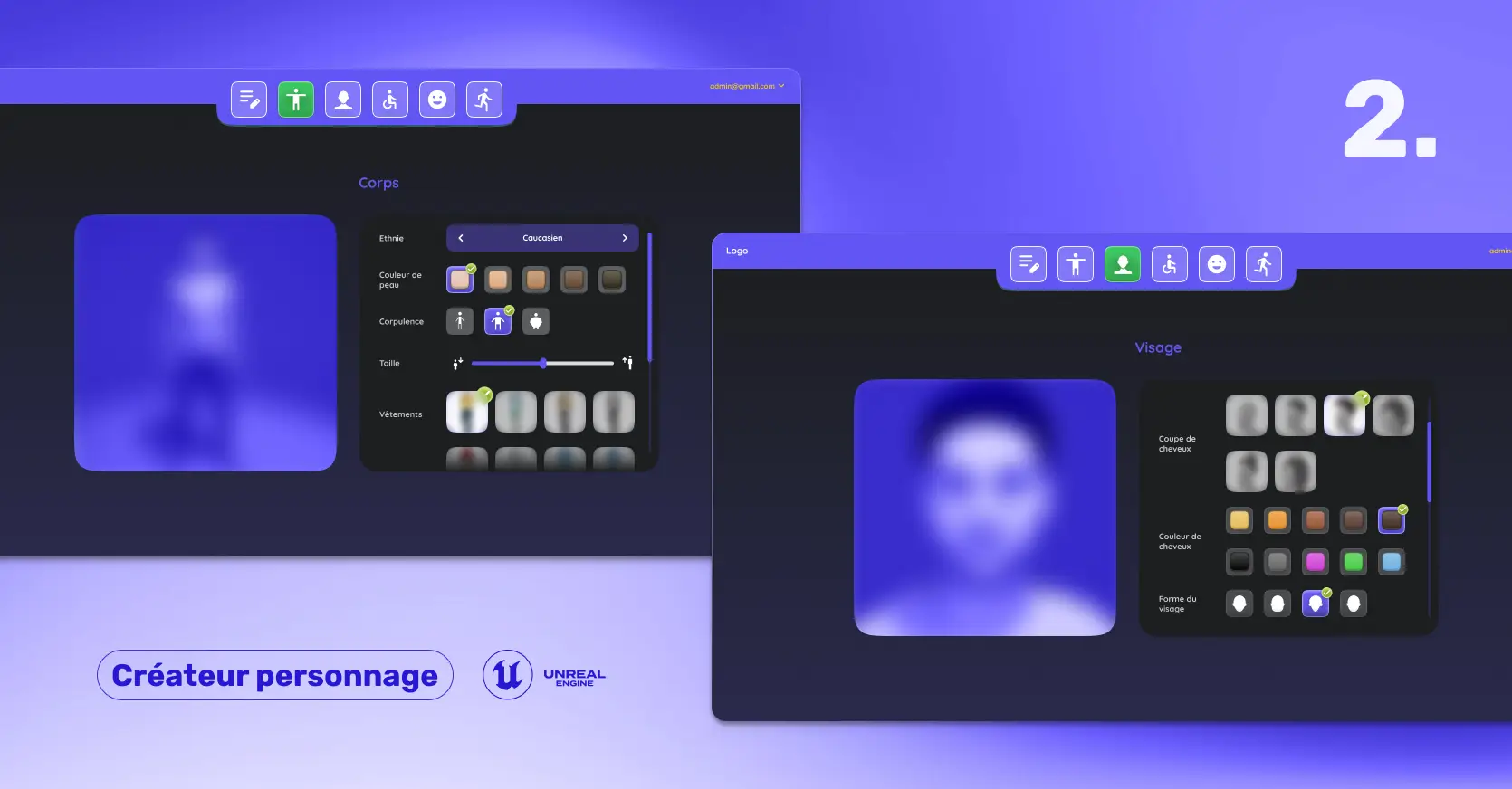 vue créateur personnage